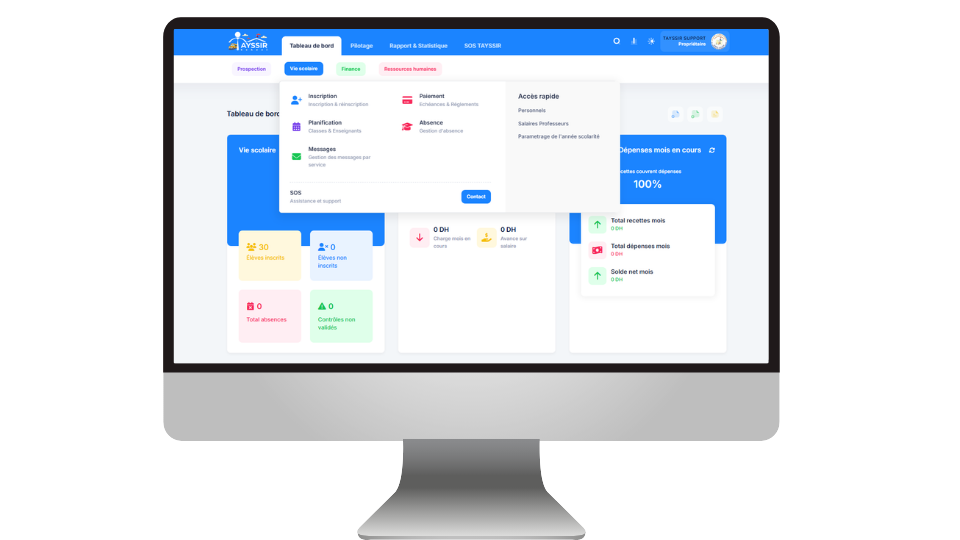 application gestion scolaire Maroc