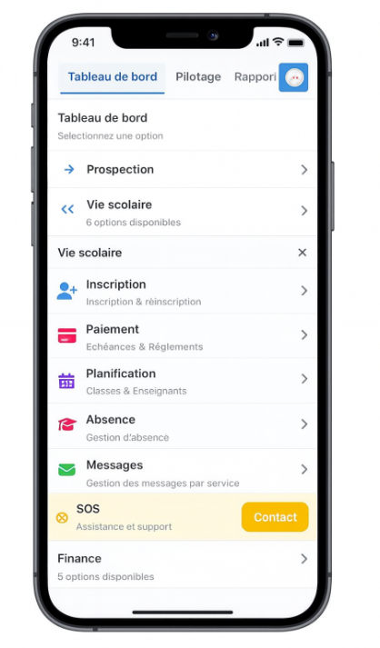 application gestion scolaire Maroc