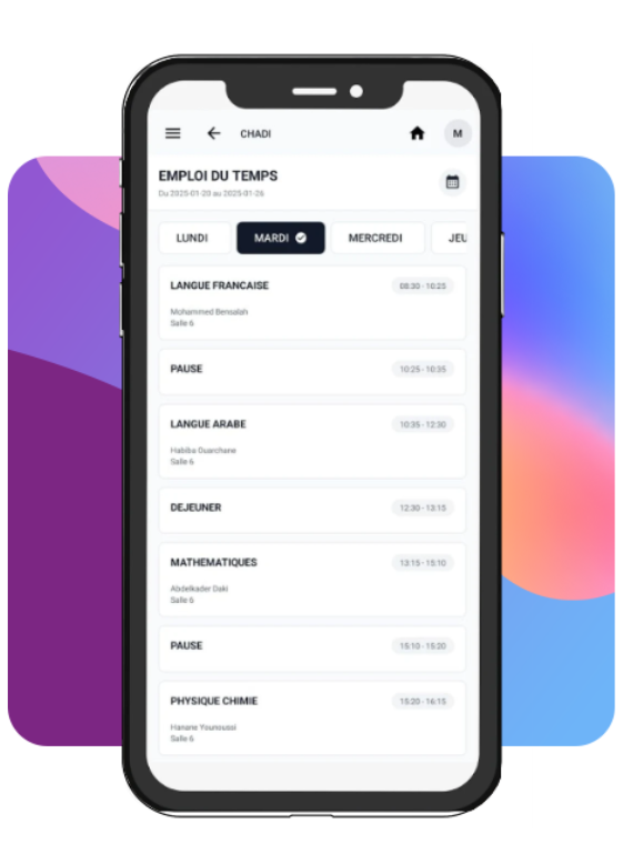 application gestion scolaire Maroc